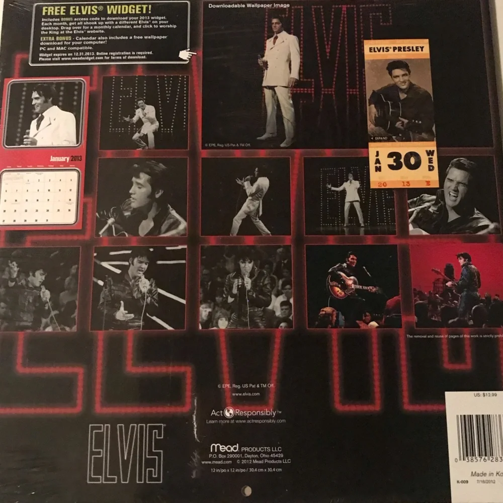 Vintage Elvis 2013 Calendar